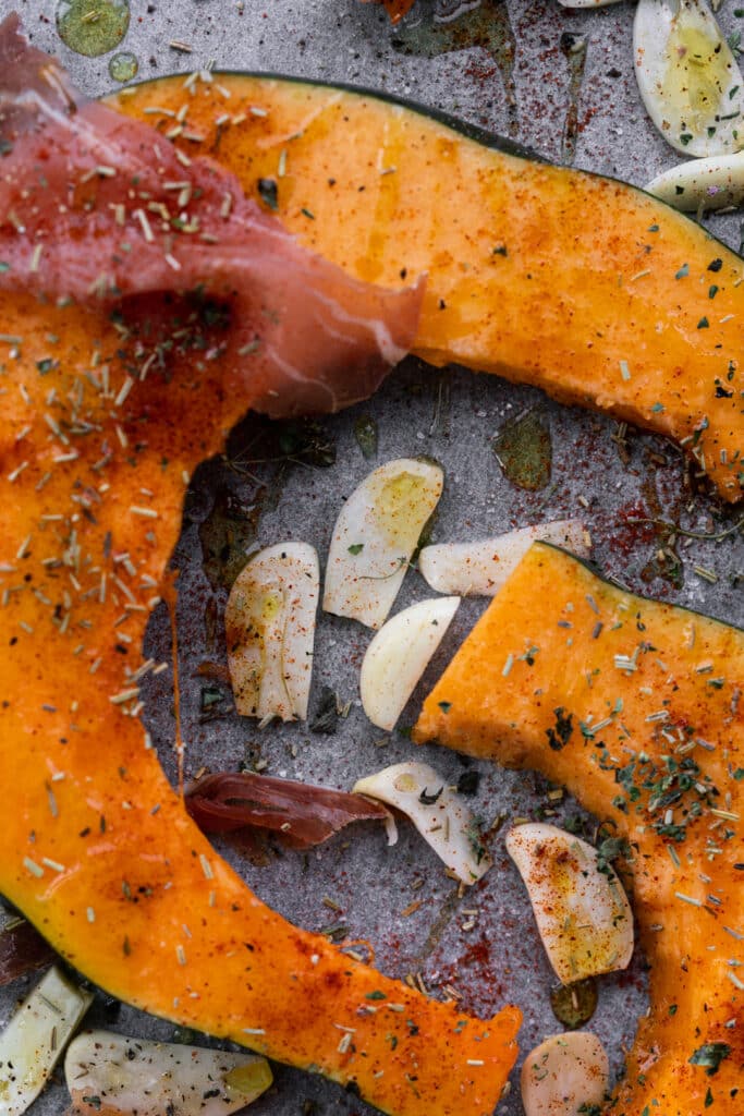 Prosciutto And Garlic Roasted Pumpkin