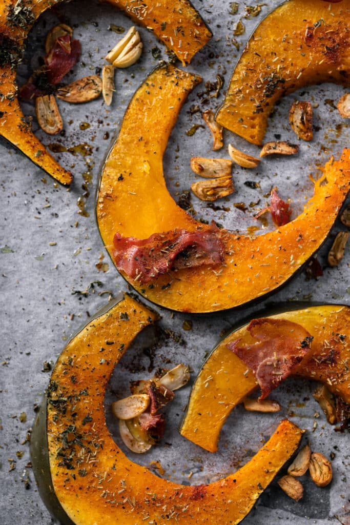 Prosciutto And Garlic Roasted Pumpkin