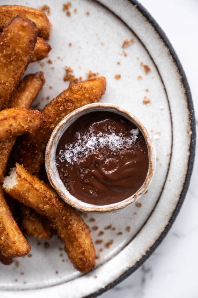 Churros With Spicy Dark Chocolate Ganache