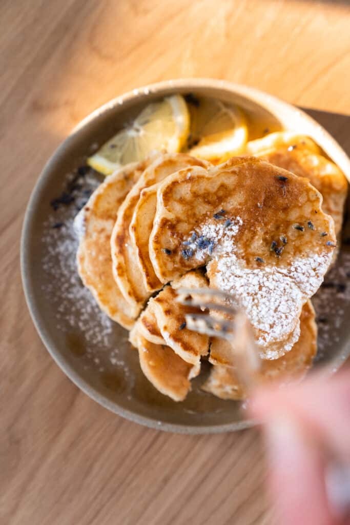 Fluffy Yeast Pancakes With Lemon Drizzle