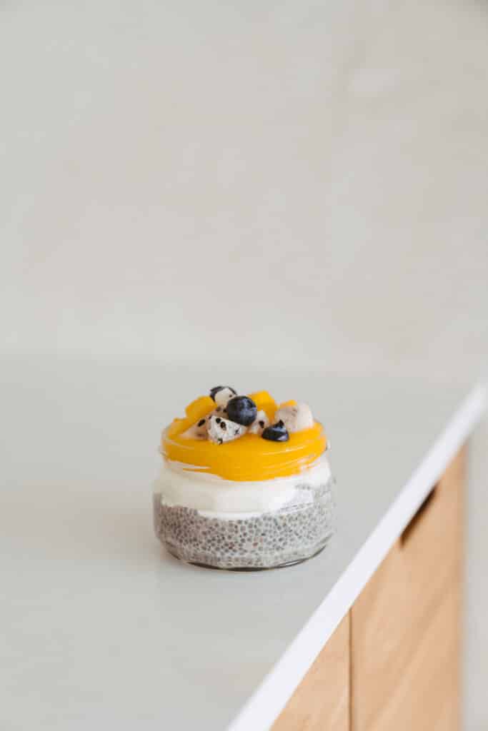 Mango, Passionfruit, Chia And Yoghurt Jars