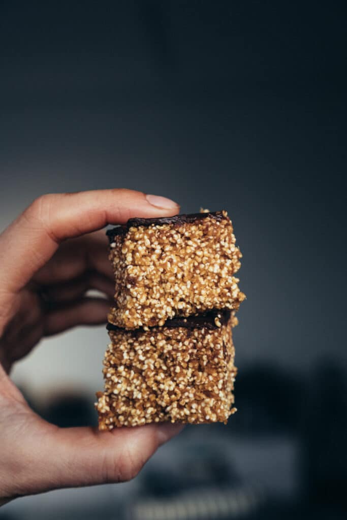 Vegan Puffed Amaranth And Nut Butter Bars
