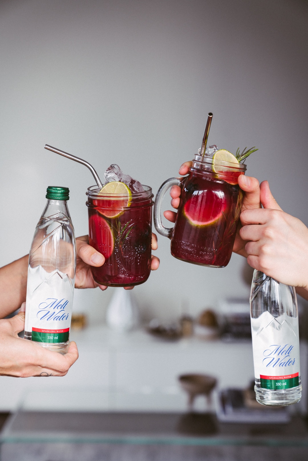 Homemade Berry, Ginger And Rosemary Lemonade