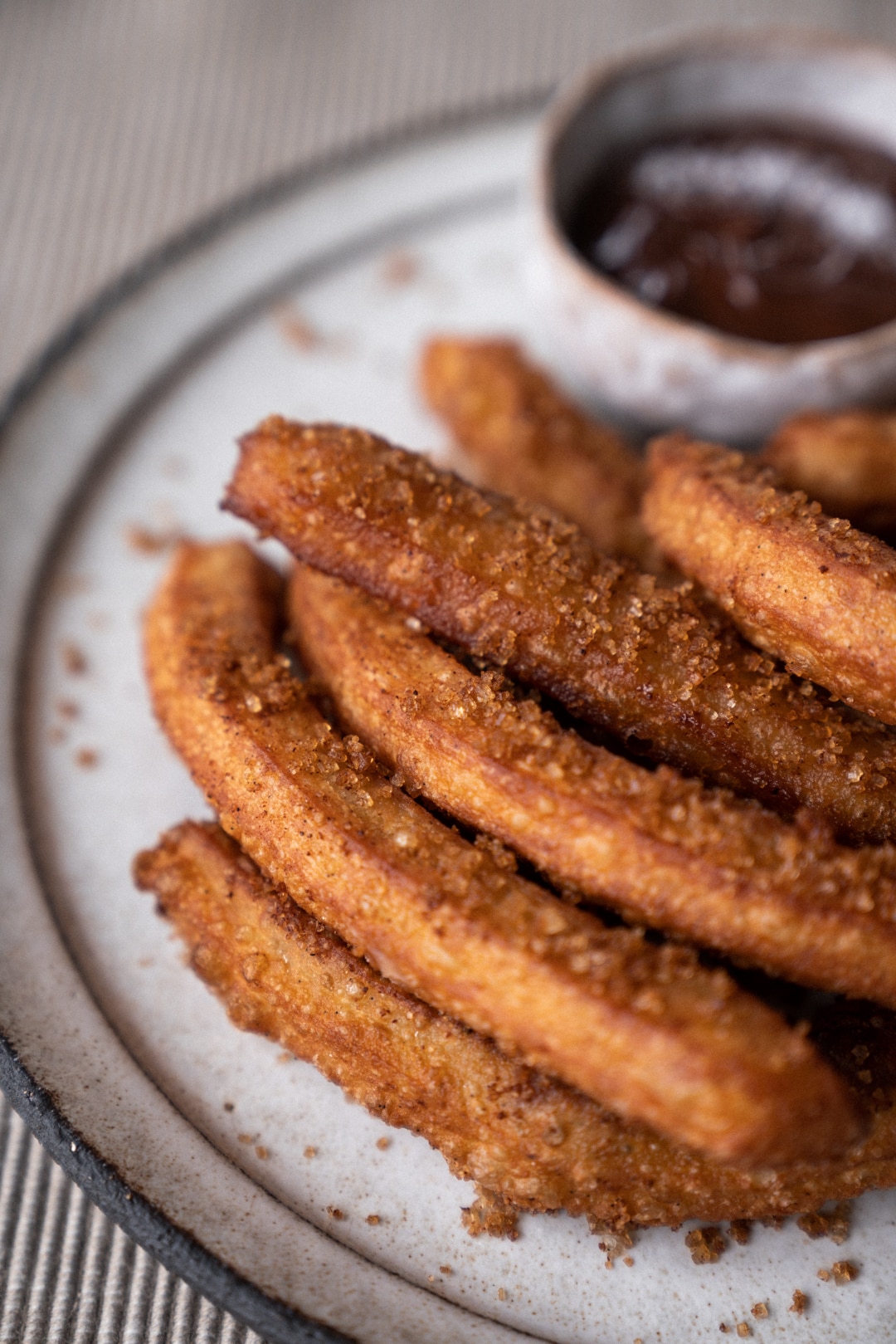 Churros With Spicy Dark Chocolate Ganache