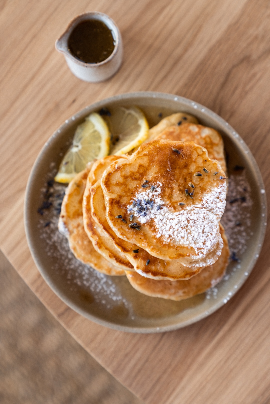 Fluffy Yeast Pancakes With Lemon Drizzle