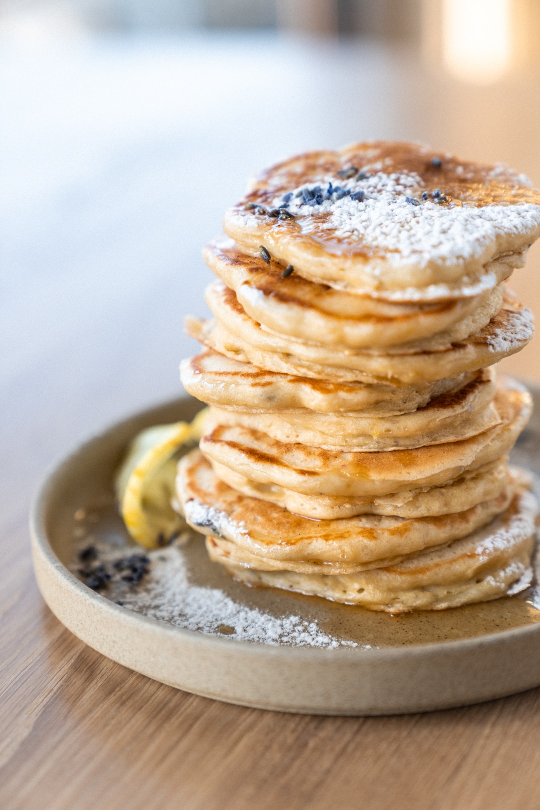 Fluffy Yeast Pancakes With Lemon Drizzle