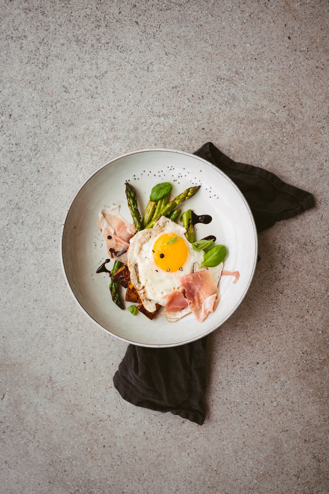 Asparagus, Sunny Side Up & Prosciutto