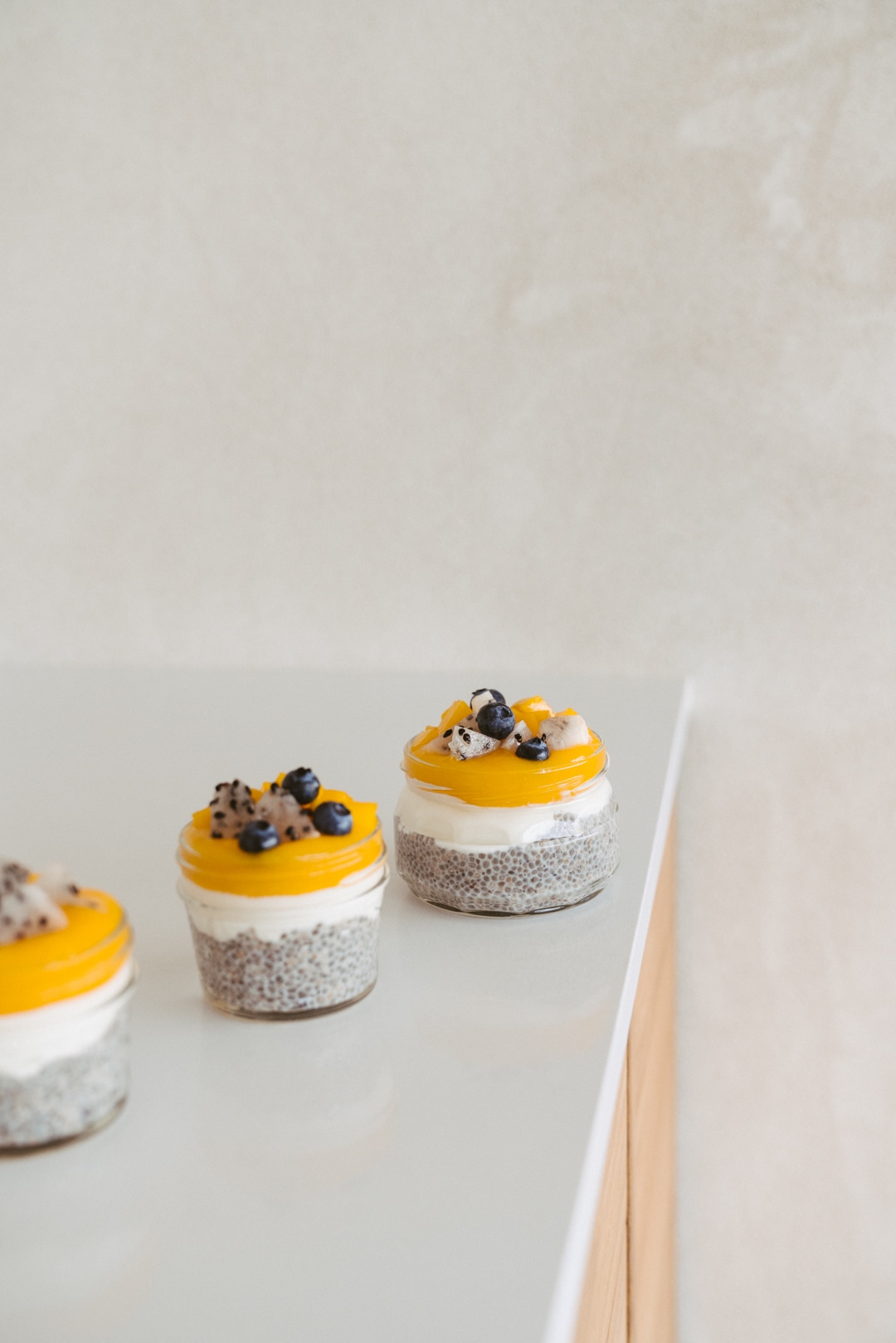 Mango, Passionfruit, Chia And Yoghurt Jars