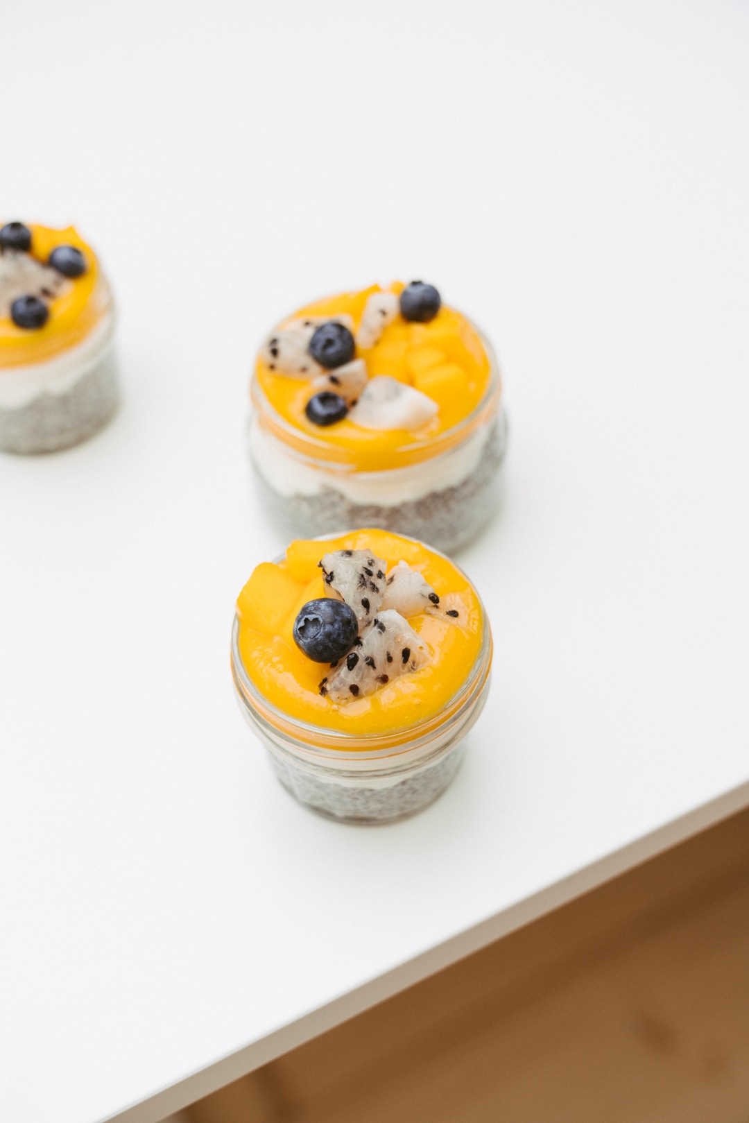 Mango, Passionfruit, Chia And Yoghurt Jars