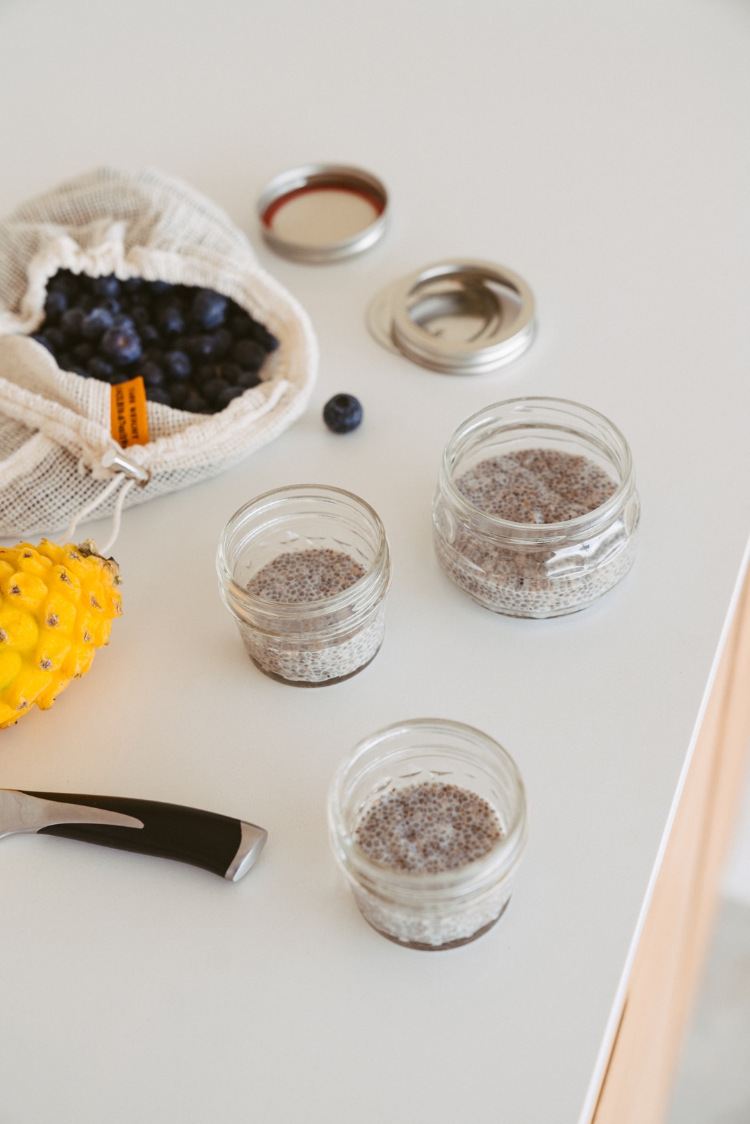 Mango, Passionfruit, Chia And Yoghurt Jars