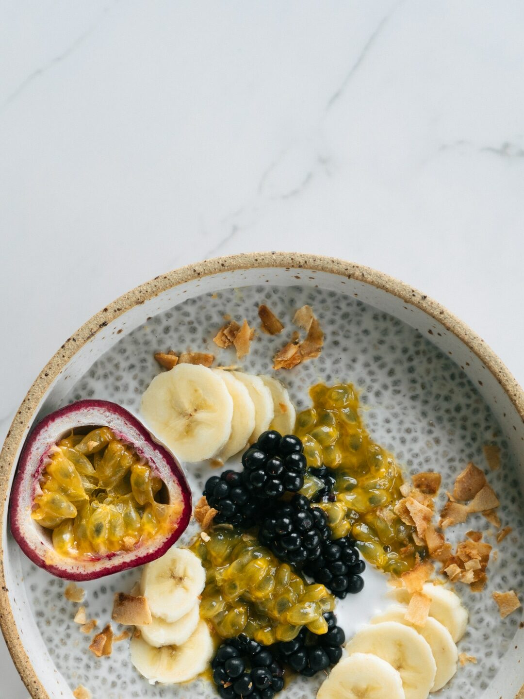 Creamy Coconut Chia Pudding With Passion Fruit