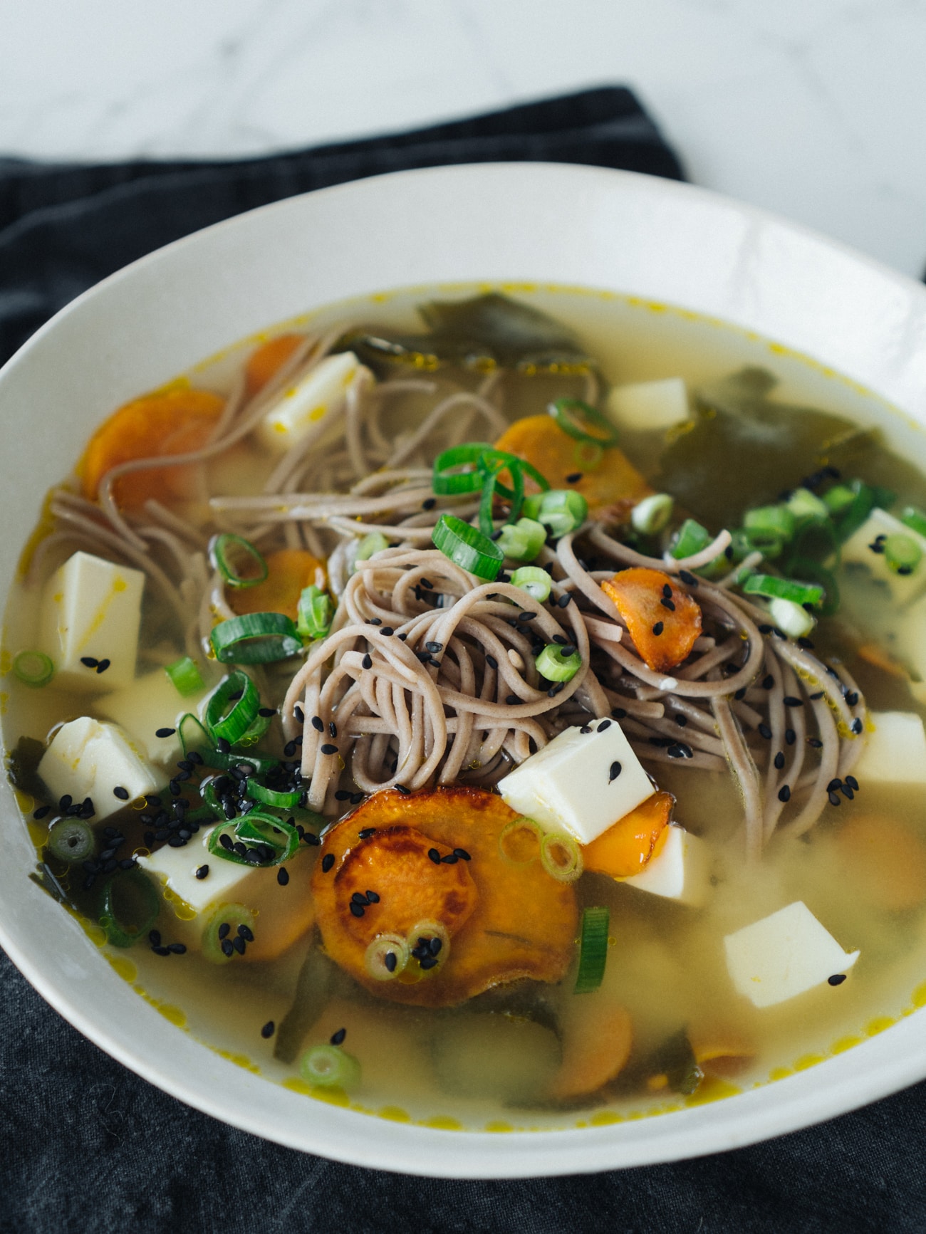 15 Minute Miso With Buckwheat Noodles And Sweet Potatoes