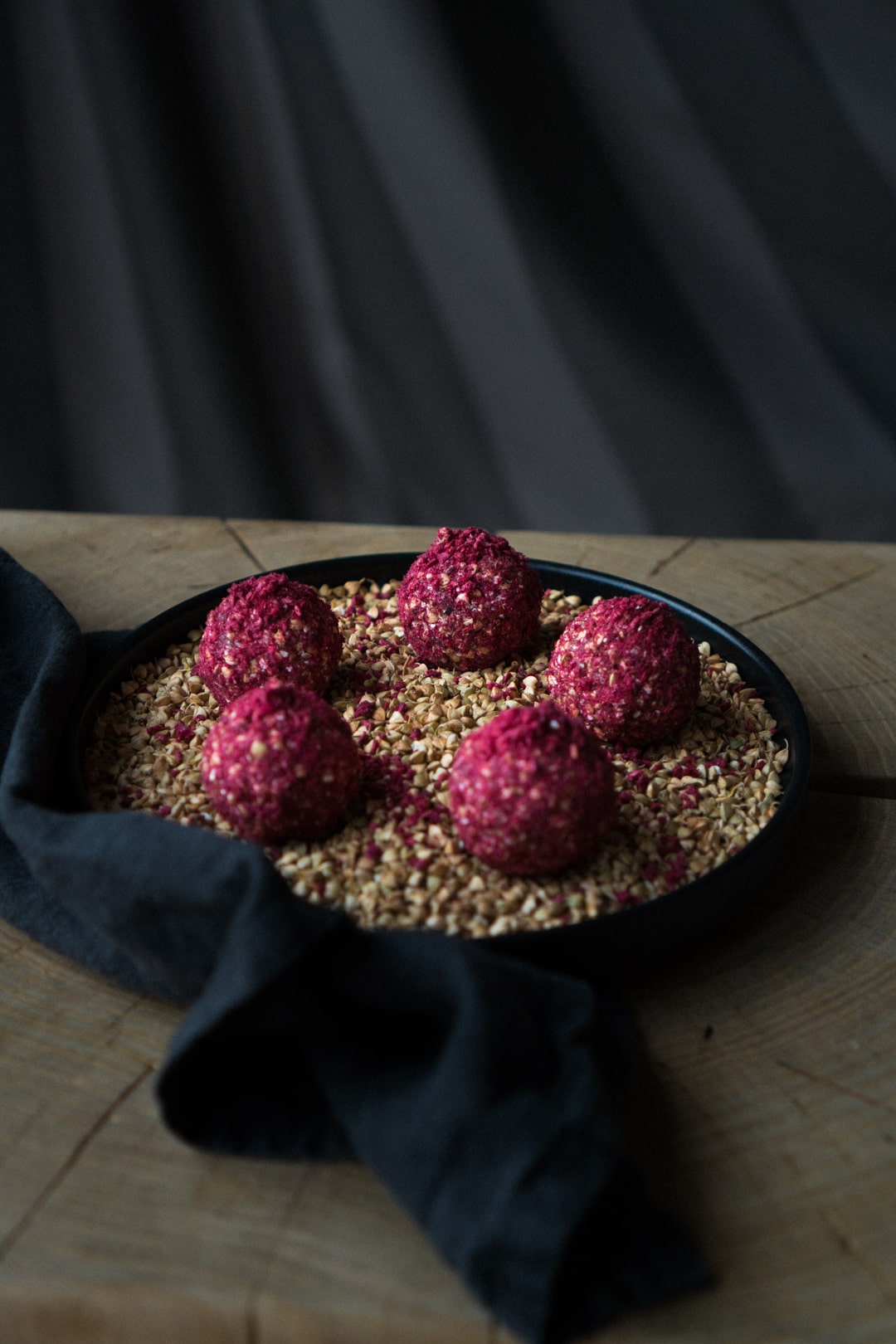 Sprouted Buckwheat, Date And Raspberry Energy Balls