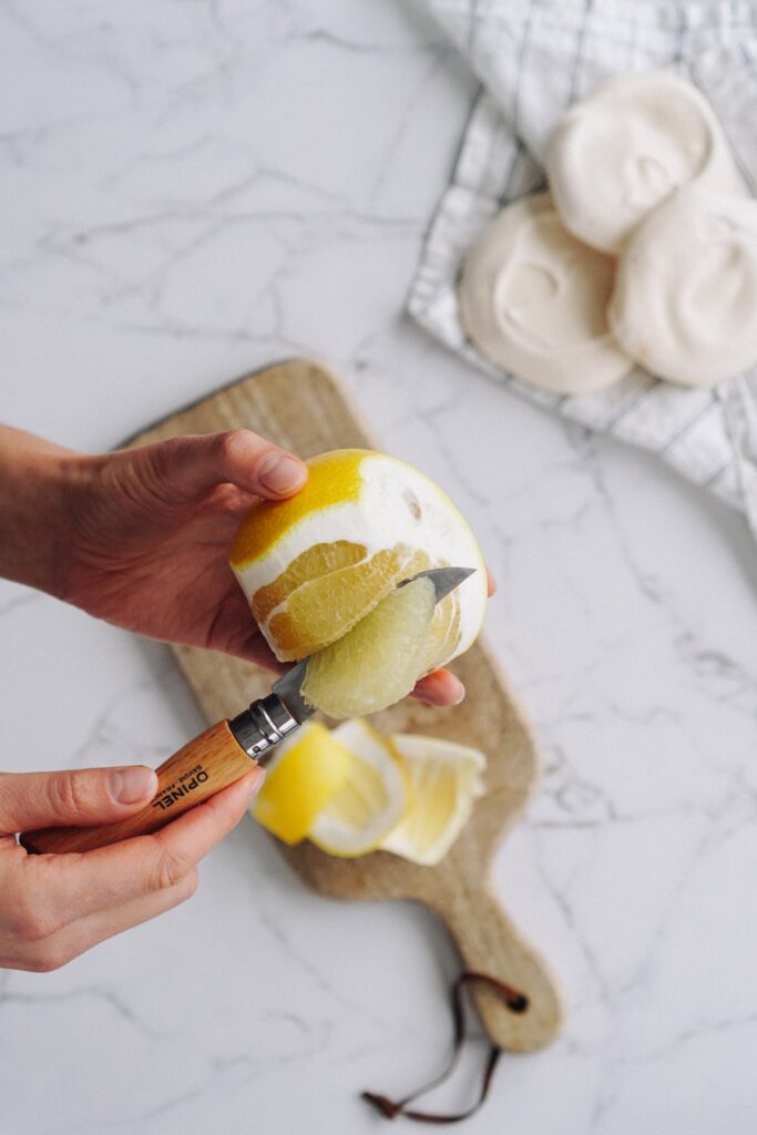 Vegan Citrus Pavlova with Coconut Cream And Thyme