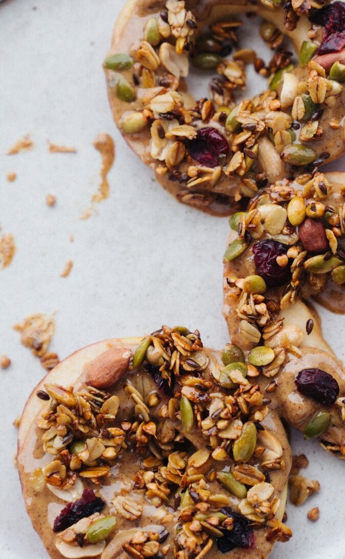 Apple Slices With Nut Butter And Granola