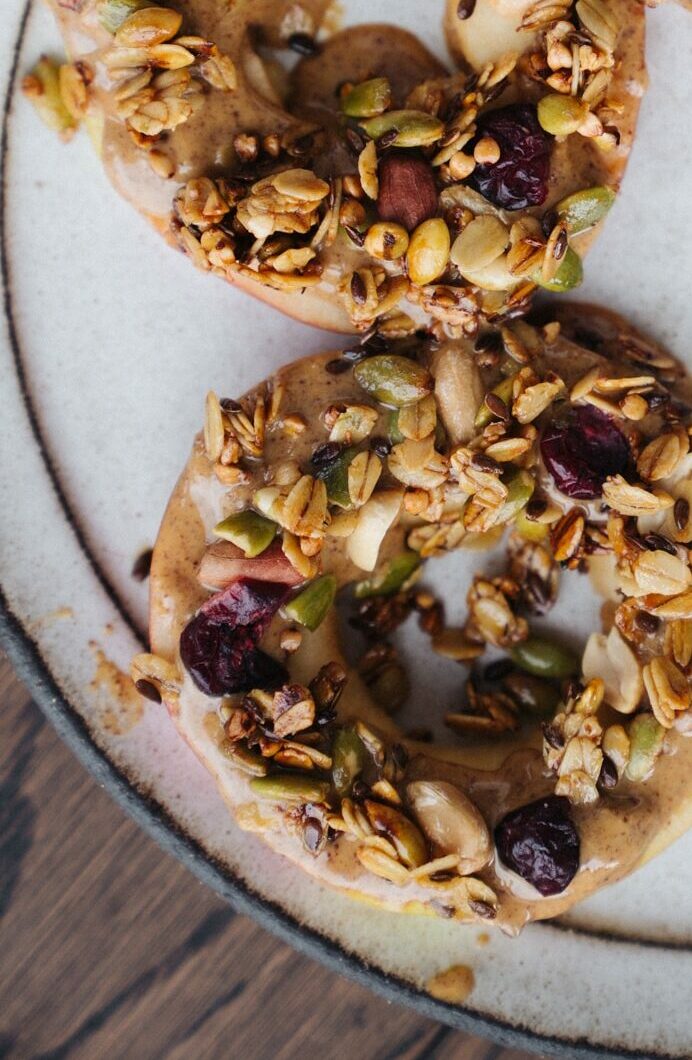 Apple Slices With Nut Butter And Granola
