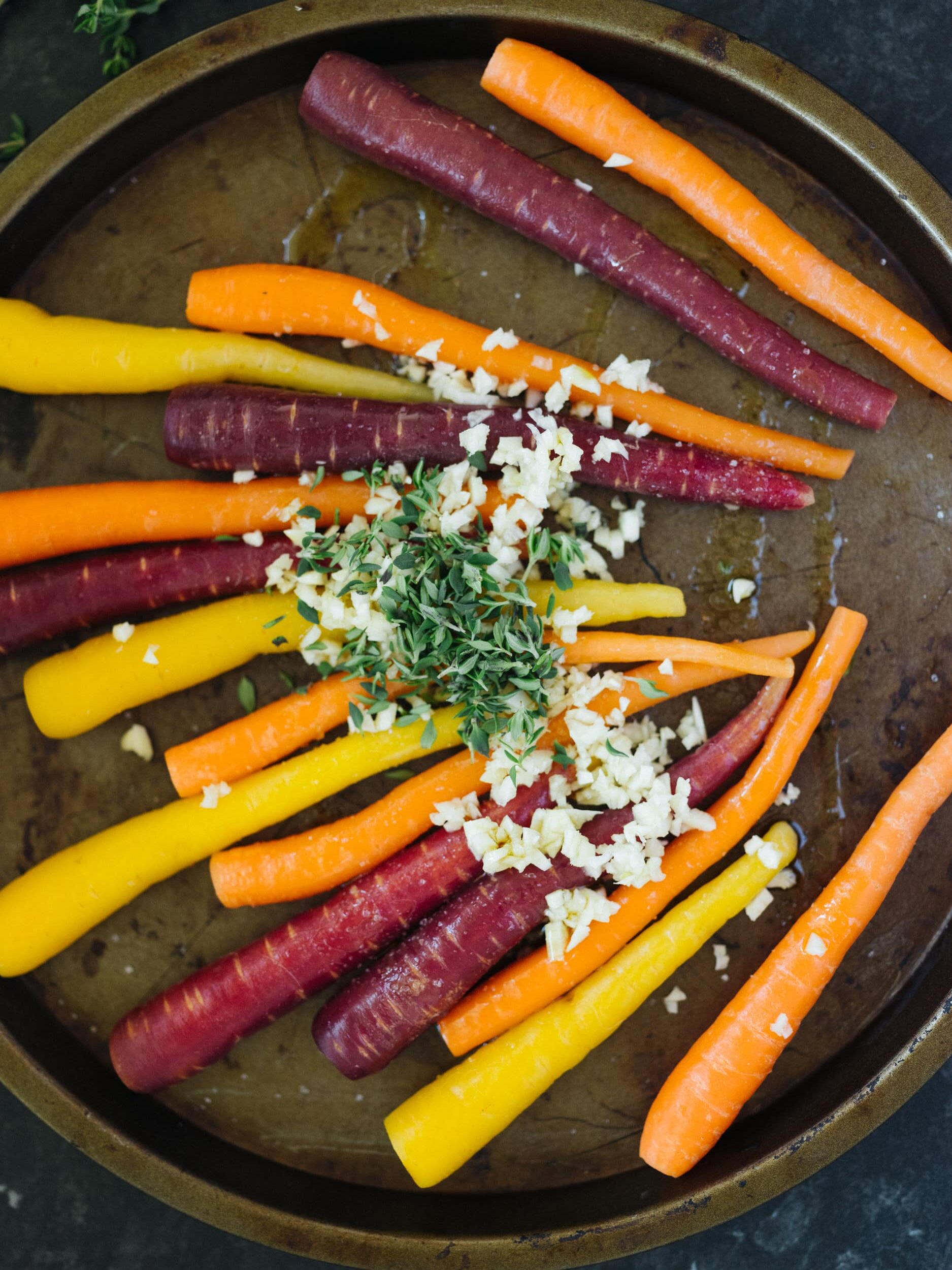 Rainbow Carrots With Sriracha Yoghurt